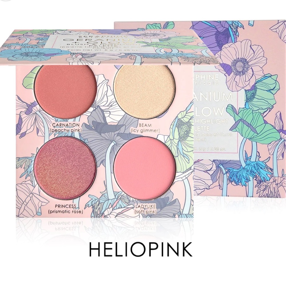 SERAPHINE BOTANICALS Geranium + Glow - Blush & Highlight Palette in Heliopink